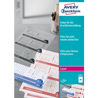 Afbeelding van Avery Doel Vorm Transparante matte polyester film (100 g/m², A4, 100 x), Fotopapier, Transparant