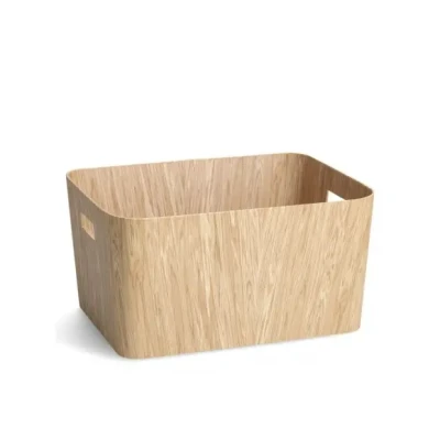 Afbeelding van Zeller Present Kartonnen opbergbakken met houtlook 14432 Decoratief