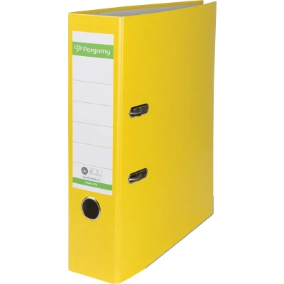 Afbeelding van Pergamy ordner, voor ft A4, uit Recycolor papier, rug van 8 cm, geel ordner