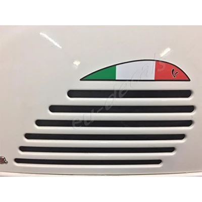 Afbeelding van sticker Italiaanse vlag raster extensie rechtsachter voor Vespa Gts 125 200 250 300 GTV laminaat
