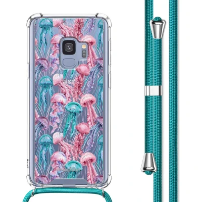 Afbeelding van imoshion Hoesje Geschikt voor Samsung Galaxy S9 met Koord Design Meerkleurig / Jellyfish Watercolor