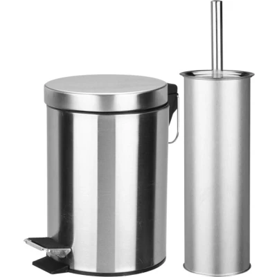 Afbeelding van Wc accessoires set Bathroom Solutions (Pedaalemmer, Toiletborstel met houder, RVS)