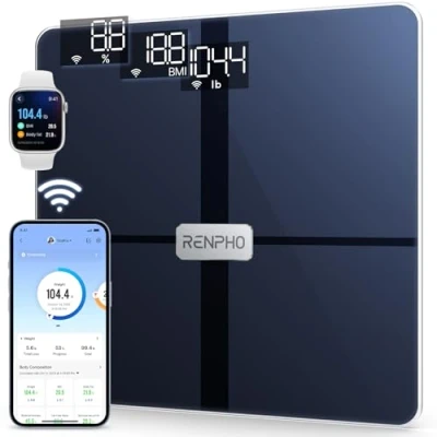 Afbeelding van RENPHO Wi Fi lichaamssamenstellingsweegschaal, Bluetooth lichaamsvetweegschaal, digitale weegschaal Slimme badkamerweegschaal Lichaamscompositiemeter met smartphone app voor fitness