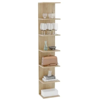 Afbeelding van ComfortCove Boekenkast wandrek, wandgemonteerde plank, zwevende planken, opbergplanken voor slaapkamer, woonkamer, badkamer, keuken, kantoor, 7 sonoma