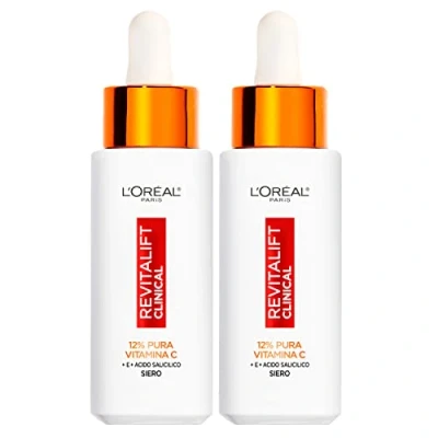 Afbeelding van L&#039;Oréal Paris Revitalift Clinical gezichtsserum, anti aging, formule met 12% pure vitamine C E en salicylzuur, heldere gelijkmatige huid, 2 flessen van 30 ml