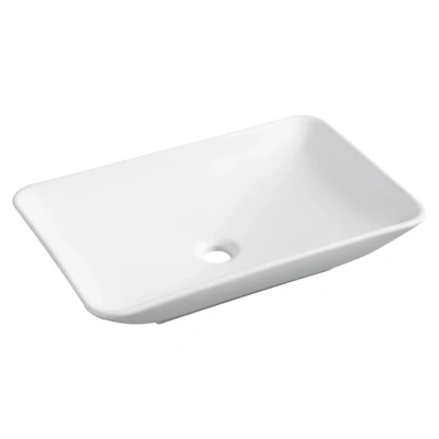 Afbeelding van Wiesbaden Karé waskom rechthoekig 58 x 36 11,5 cm keramiek mat wit