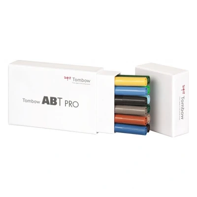Image de Tombow jeu de marqueurs ABT à base d’alcool couleurs paysage (12 pièces)