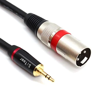 Afbeelding van SiYear 3,5 mm mini stereo jack naar XLR mannelijke microfoonkabel, asymmetrisch 0,3 cm 3 polige (4,5 m)