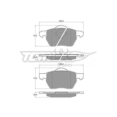 Afbeelding van TOMEX brakes TX 13 131 Remblokkenset Vooras VOLVO: V70 I, C70 I Coupe, XC70 Cross Country