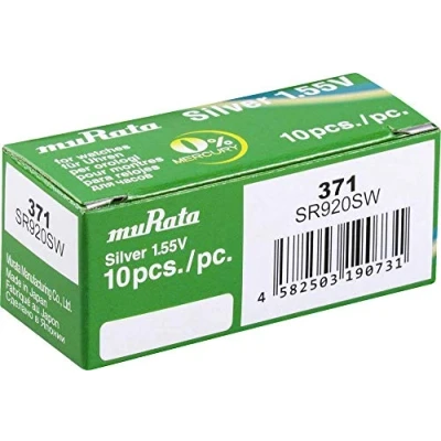 Afbeelding van 371 Knoopcel Zilveroxide 1.55 V 40 mAh Murata SR920SW PBWW 10 stuk(s)