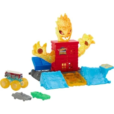 Afbeelding van Hot Wheels Monster Trucks Arena Smashers HTP39 Connecteerbare speelset met 1 monstertruck en 2 defecte auto&#039;s