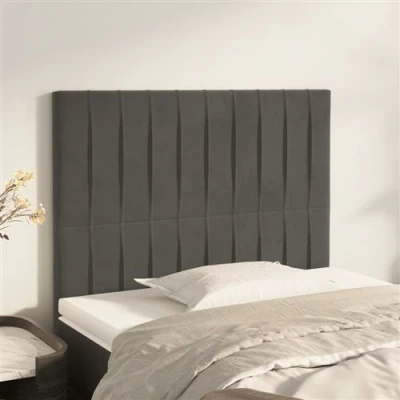 Image de vidaXL Têtes de lit 2 pcs Gris foncé 90x5x78/88 cm Velours3116229