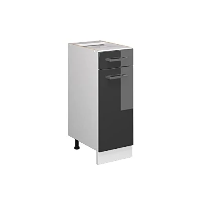 Afbeelding van Vicco Keukenonderkast R Line, Antraciet Hoogglans/Wit, 30 cm zonder werkblad