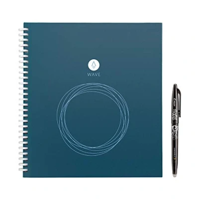Afbeelding van Rocketbook Wave Smart herbruikbaar notitieboek: download notities met de iOS/Android app en zet vervolgens in magnetron om alle pagina&#039;s te wissen opnieuw beginnen. Standaard/groot formaat