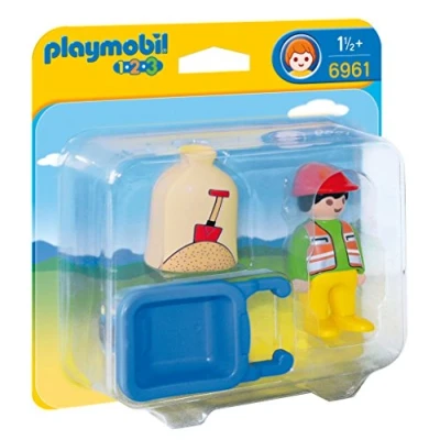 Image de Playmobil 1.2.3 6961 Ouvrier avec brouette
