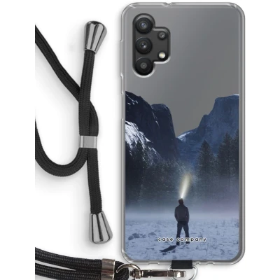 Afbeelding van hoesje met Koord geschikt voor Samsung Galaxy A32 5G Wanderlust Telefoonhoesje Zwart Bescherming aan alle Kanten en Over de Schermrand