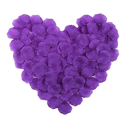 Afbeelding van SHATCHI 200 stuks rozenblaadjes van zijde, donkerpaars, voor Moederdag, bruiloft, verjaardag, tafeldecoratie, doop
