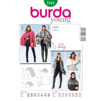 Afbeelding van Burda Naaipatroon 7313 Cape in variaties