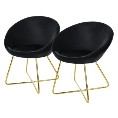 Afbeelding van Set van 2 eetkamerstoelen Clair velvet ML Design
