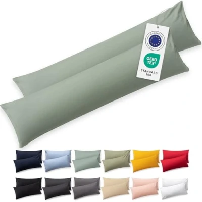 Afbeelding van Blumtal Set Van 2 Kussenslopen Superzachte Premium Jersey Kussenhoes 100% Katoen 40 x 145 cm Mintgroen