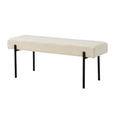 Afbeelding van Artichok Marianna bouclé bankje gebroken wit 100 x 42,5 cm