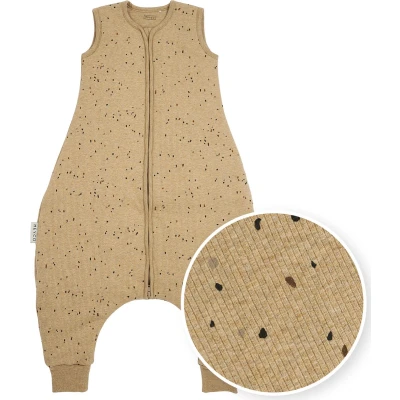 Afbeelding van Meyco baby Rib Mini Spot winter slaapoverall jumper toffee melange 80cm