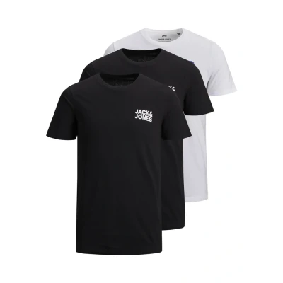 Afbeelding van Jack &amp; Jones Jjecorp LOGO TEE CREW NECK 3 PACK Tshirt print, Heren, Maat: XXL, White