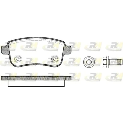 Afbeelding van ROADHOUSE 21387.00 Remblokkenset Achteras Met kleeffolie, schroeven toebehoren RENAULT: Megane IV Saloon, 3 Grandtour, 4