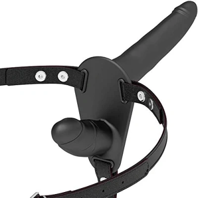 Afbeelding van Fetish Submissive HARNESS Double Penetrix Strap on Black