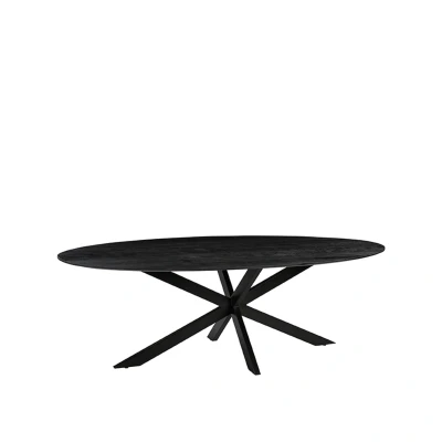 Afbeelding van LABEL51 Eettafel James Ovaal Zwart 210cm