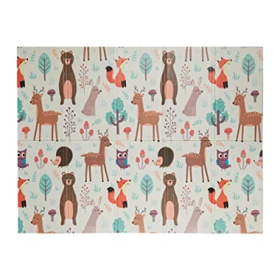 Afbeelding van Relaxdays opvouwbare speelmat speelkleed dieren mat kinderkamer kruipmat kinderen