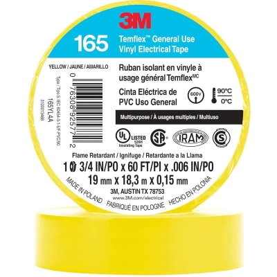 Afbeelding van 3M Temflex™ 165 165YL1E Isolatietape Temflex Geel (l x b) 10 m 15 mm 1 stuk(s)