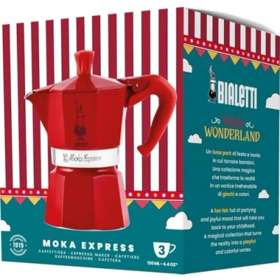 Afbeelding van Italiaanse Koffiepot Bialetti Winter Wonderland Rood Zilverkleurig Aluminium 3 Koppar