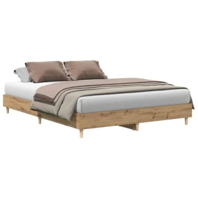 Afbeelding van vidaXL Bedframe zonder matras 140x200 cm spaanplaat artisanaal eiken