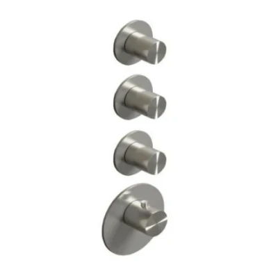 Afbeelding van SB 316 AESTHETICS Round Inbouw thermostaatkraan met 3 uitgangen / 3x stopkraan volledig RVS 1208954963