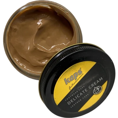 Afbeelding van Kaps Schoencreme schoensmeer verzorgt het leer en geeft glans (166) Kameel 50ml