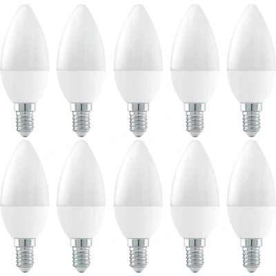 Afbeelding van Kaarslamp E14 C37 10 stuks LED 6W=41W gloeilamp warmwit 3000K