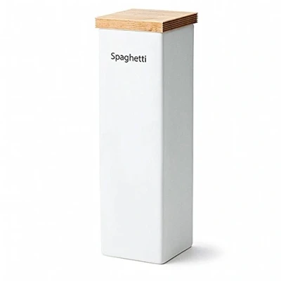 Afbeelding van Continenta Voorraaddoos van keramiek met houten deksel en siliconen ring 10 x 34 cm