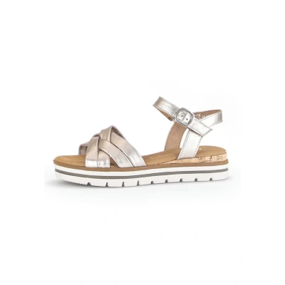 Afbeelding van Gabor Comfort Sandalen met sleehak, Dames, Maat: 38, Puder kork Leer