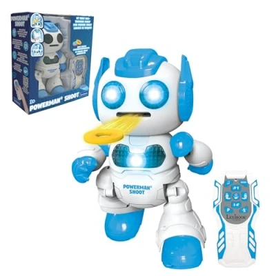 Afbeelding van Lexibook, Powerman® Shoot Mijn eerste disc launcherrobot, programmeerbare robot, dans en speelt muziek, geluids lichteffecten, 12 schuimrubberen schijven, ROB17