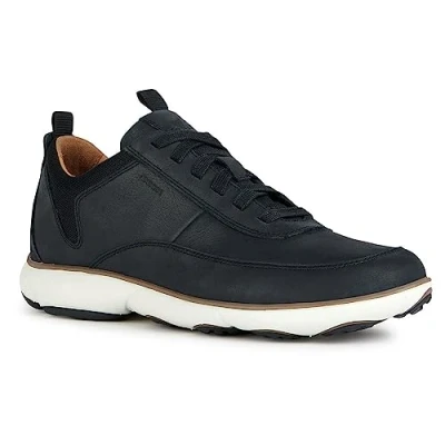 Afbeelding van Geox U Sneakers laag, Heren, Maat: 41, Black Leer en textiel