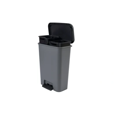 Afbeelding van Curver Compatta Duo Prullenbak 2x23L Zwart/Grijs