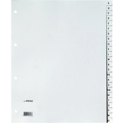Afbeelding van Q connect Alfabetische Tabbladen, A4, Pp, 24 Tabs, Grijs Tabbladen