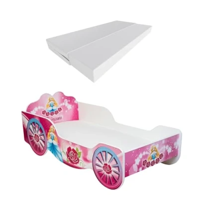 Afbeelding van Kinderbed Carriage 140x70/80 met matras en onderstel inbegrepen 140x70