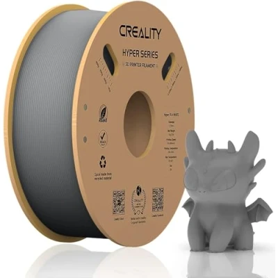 Afbeelding van Creality Hyper PLA filament 1,75 mm, High Speed 30 600 mm/s 3D printerfilament, maatnauwkeurigheid +/ 0,03 voor de meeste printers, spoel 1 kg, grijs