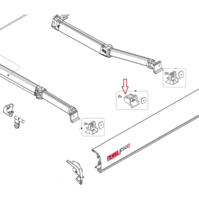 Afbeelding van Fiamma F80 Rafter Voorlatbevestiging Grijs Luifels Accessoires