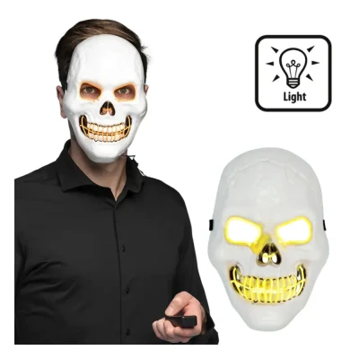 Afbeelding van Boland LED masker Killer skull Volwassenen Skelet Halloween accessoire Horror