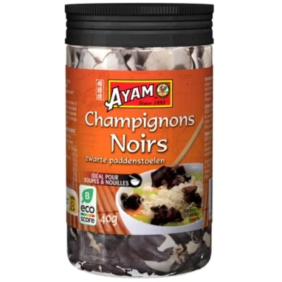 Image de Ayam Champignons Noirs, 100% Ingrédients Naturels, Déshydratés, Saveurs d&#039;Asie, Pour soupe et nouilles, Sans Gluten, Conservateurs ni Additifs 40g 1pc
