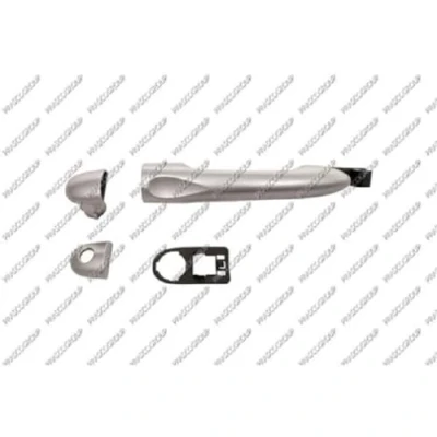 Afbeelding van PRASCO RN0908017 Deurgrepen Buiten, Links achter, voor, Rechts voor Zilver RENAULT: SCENIC 3