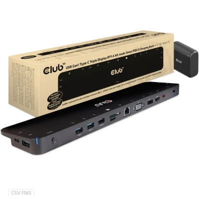 Afbeelding van club3D 4K ChargingDock USB C dockingstation Geschikt voor merk: Club 3D Power Delivery